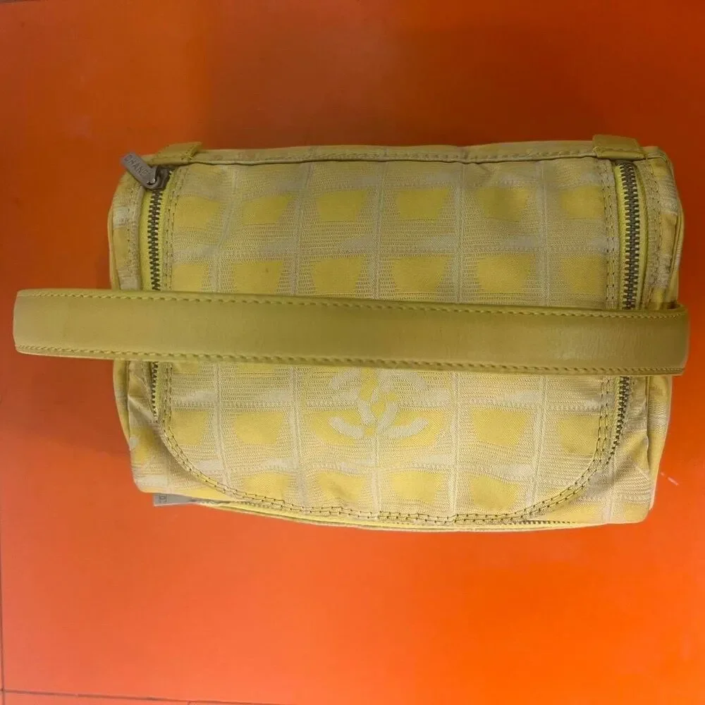 Y2k Chanel 2004/05 by Karl Lagerfeld yellow sport travel line makeup bag purse